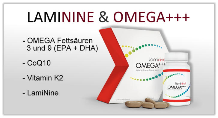 Laminine und Omega. Fettsäuren 3,6 und 9. CoQ10 und Vitamin K2